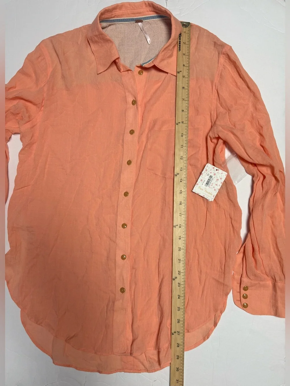 NWT Free People That’s a Wrap Button-Down orange Shirt size S
